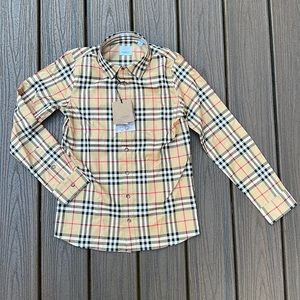 NWT Burberry Boy’s Owen Long Sleeve Size 12 Classic Check Button Down Shirt